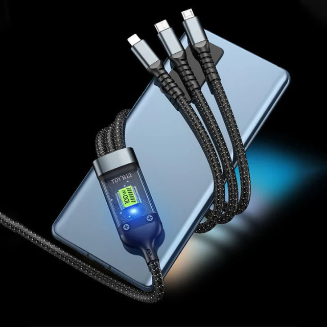 3 en 1 Câble de charge rapide pour tous les Téléphones